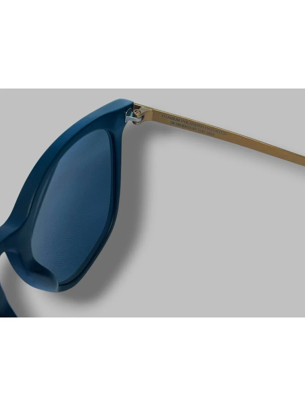 William Painter The Oasis Polarized Titanium Sunglasses Black Gold Blue Mirror